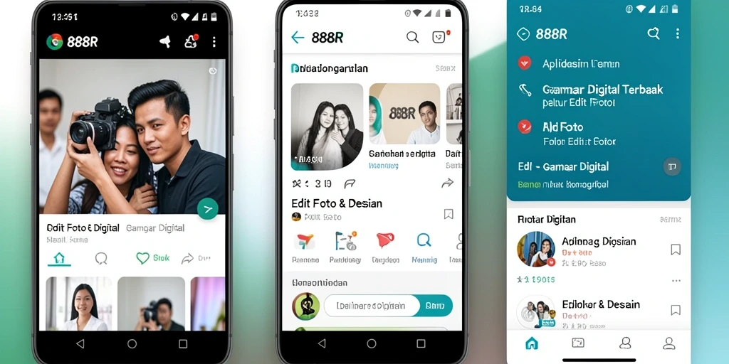 Tampilan antarmuka 888R yang intuitif untuk pengeditan gambar digital.