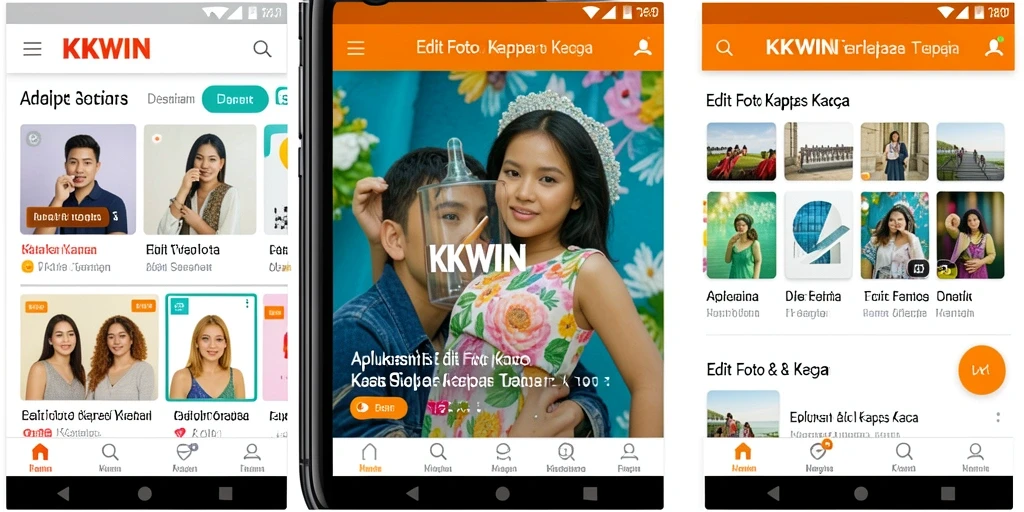 Antarmuka pengguna KKWIN yang menarik dengan fitur Edit Foto Kertas Kaca.