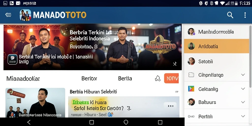 Tampilan antarmuka aplikasi MANADOTOTO yang modern dan informatif.