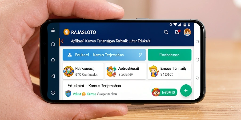 Antarmuka aplikasi RAJASLOTO untuk terjemahan bahasa.