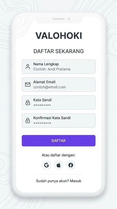 Panduan Registrasi Akun Baru Valohoki untuk Pengguna Android